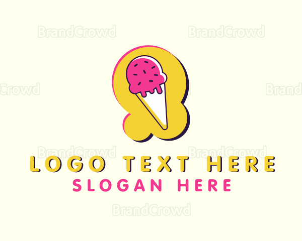 Ice Cream Cone Dessert Logo | BrandCrowd Logo Maker