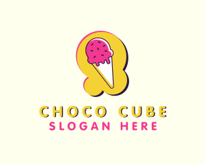 Ice Cream Cone Dessert Logo