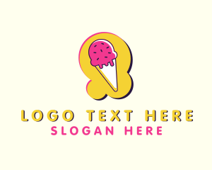 Ice Cream Cone Dessert Logo