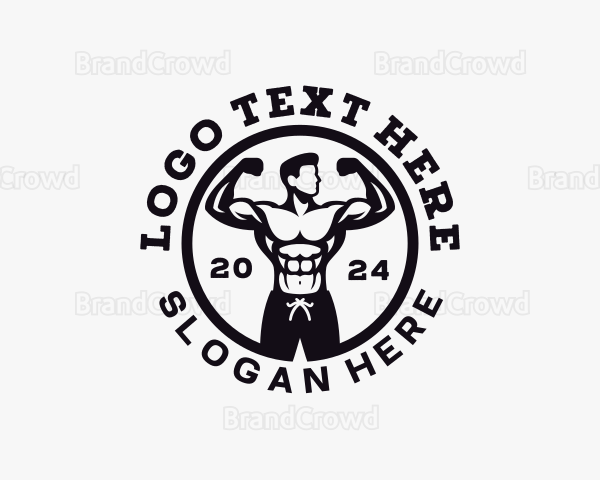 Muscle Gym Trainer Logo