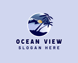 Palm Tree Nature Vacation logo design