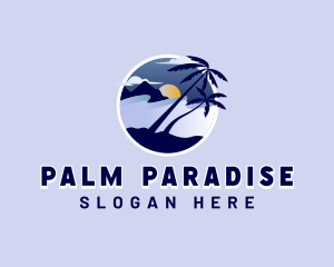 Palm Tree Nature Vacation logo design