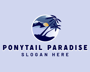 Palm Tree Nature Vacation logo design