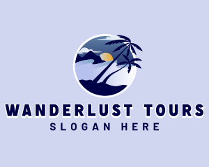 Palm Tree Nature Vacation logo design