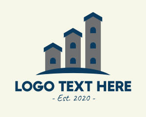 Blue And Gray - Gray Castle Towers logo design