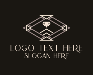Beige - Diamond Jewelry Badge logo design