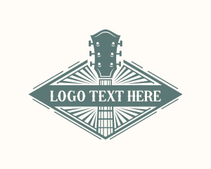 Accordion - Guitar Musician Instrument logo design