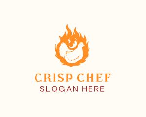 Fire Chili Pepper Chicken logo design