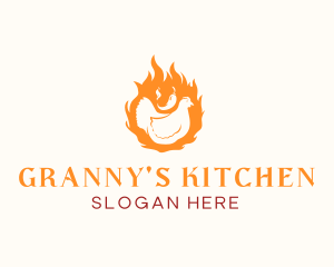 Fire Chili Pepper Chicken logo design