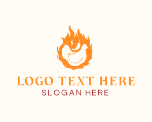 Chili - Fire Chili Pepper Chicken logo design