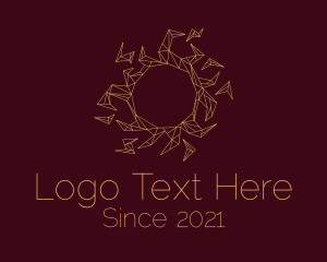 Minimal - Geometric Sun Origami logo design