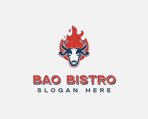 Flaming Bull Bistro logo design