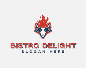 Flaming Bull Bistro logo design