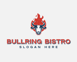 Flaming Bull Bistro logo design