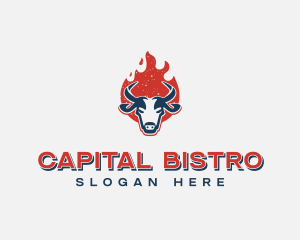 Flaming Bull Bistro logo design