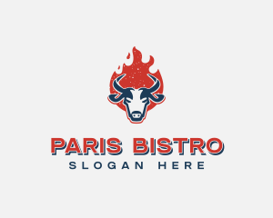 Flaming Bull Bistro logo design