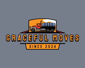 Truck Moving Cargo logo design