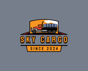 Truck Moving Cargo logo design