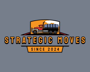 Truck Moving Cargo logo design