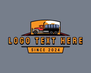 Distribution - Truck Moving Cargo logo design