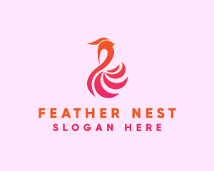 Bird Fashion Feather logo design