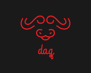 Red Minimalist Bull  Logo