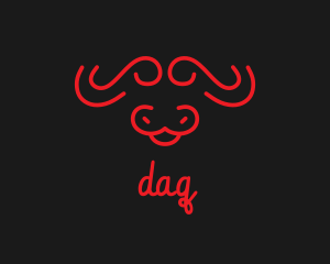 Red - Red Minimalist Bull logo design