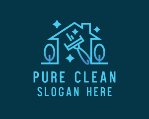 House Cleaning Squeegee logo design