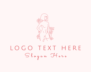 Stylish - Rose Woman Body logo design