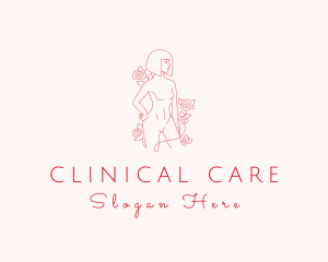 Rose Woman Body logo design