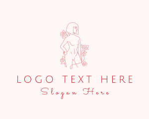 Massage - Rose Woman Body logo design