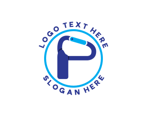 Loop - Hiking Hook Letter P logo design