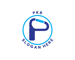 Hiking Hook Letter P logo design