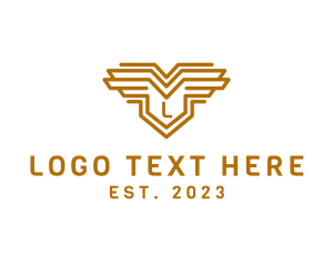 Minimalist - Shield Wings Badge logo design