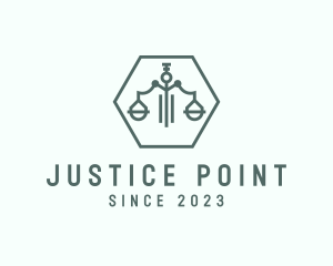 Judiciary - Hexagon Judiciary Scale logo design