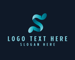 Ribbon - Digital Media Letter S logo design