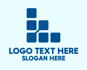 Database - Digital Square Letter L logo design