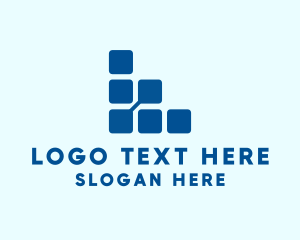 Telcom - Digital Square Letter L logo design