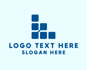 Telecommunications - Digital Square Letter L logo design
