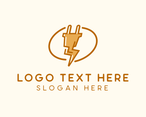 Energy - Plug Lightning Bolt logo design
