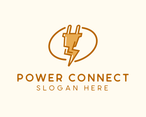 Plug - Plug Lightning Bolt logo design