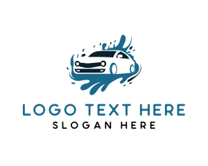 Car Washing - Car Wash Water Splash logo design