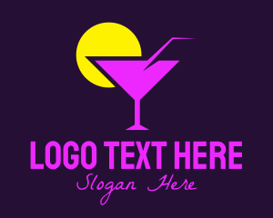 Fruit Cocktail - Purple Cocktail Bar logo design