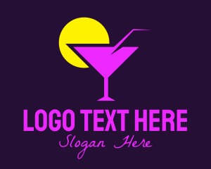 Nightclub - Purple Cocktail Bar logo design