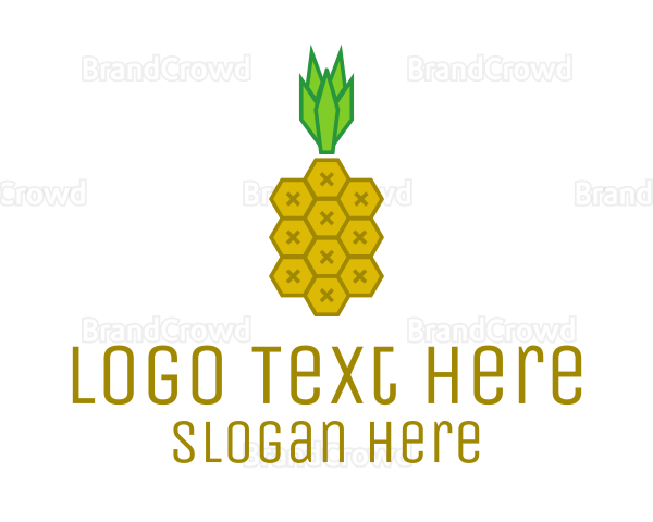 Geometric Pineapple Hexagon Logo