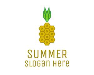 Geometric Pineapple Hexagon logo design