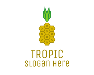 Geometric Pineapple Hexagon logo design