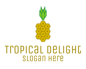 Pineapple - Geometric Pineapple Hexagon logo design