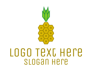Geometric Pineapple Hexagon Logo