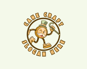 Cane - Money Coin Mascot logo design